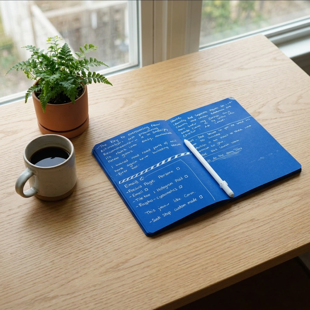 Referência de caderno com páginas azuis, foto 4